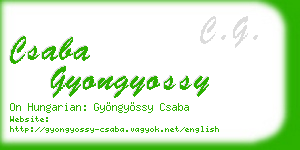 csaba gyongyossy business card